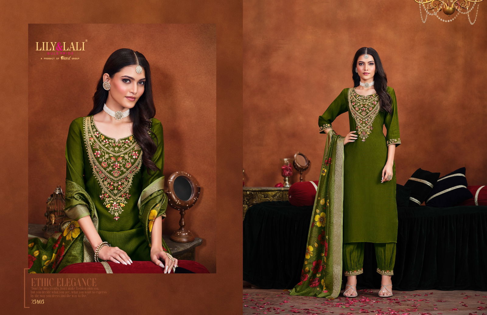Mirror By Lily And Lali Viscose Kurti With Bottom Dupatta Suppliers In India